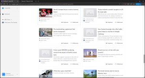 Dashboard mit ungelesenen Artikeln und Bildern